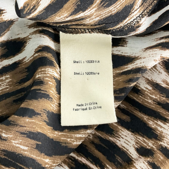 L'AGENCE Kyla Silk Leopard Print Faux Wrap Blouse Sz XS - Picture 11 of 11